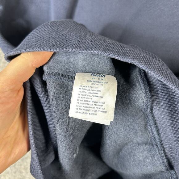 Katin Clark Fleece Half Zip Mens Small Navy Blue Pullover Cotton Outdoor Pocket - Picture 9 of 10